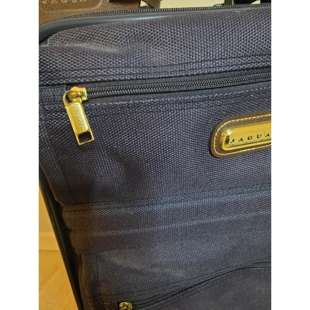 Jaguar 2 Piece Navy Blue Luggage Set Rolling Suitcase Carry On Travel Bag